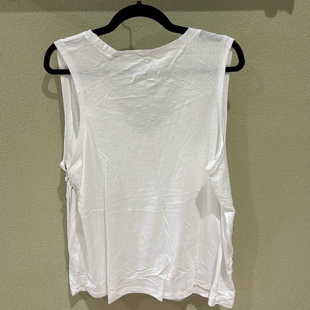 NWT Caslon Nordstrom V-Neck Slub Muscle Tank XXL White - Picture 2 of 8